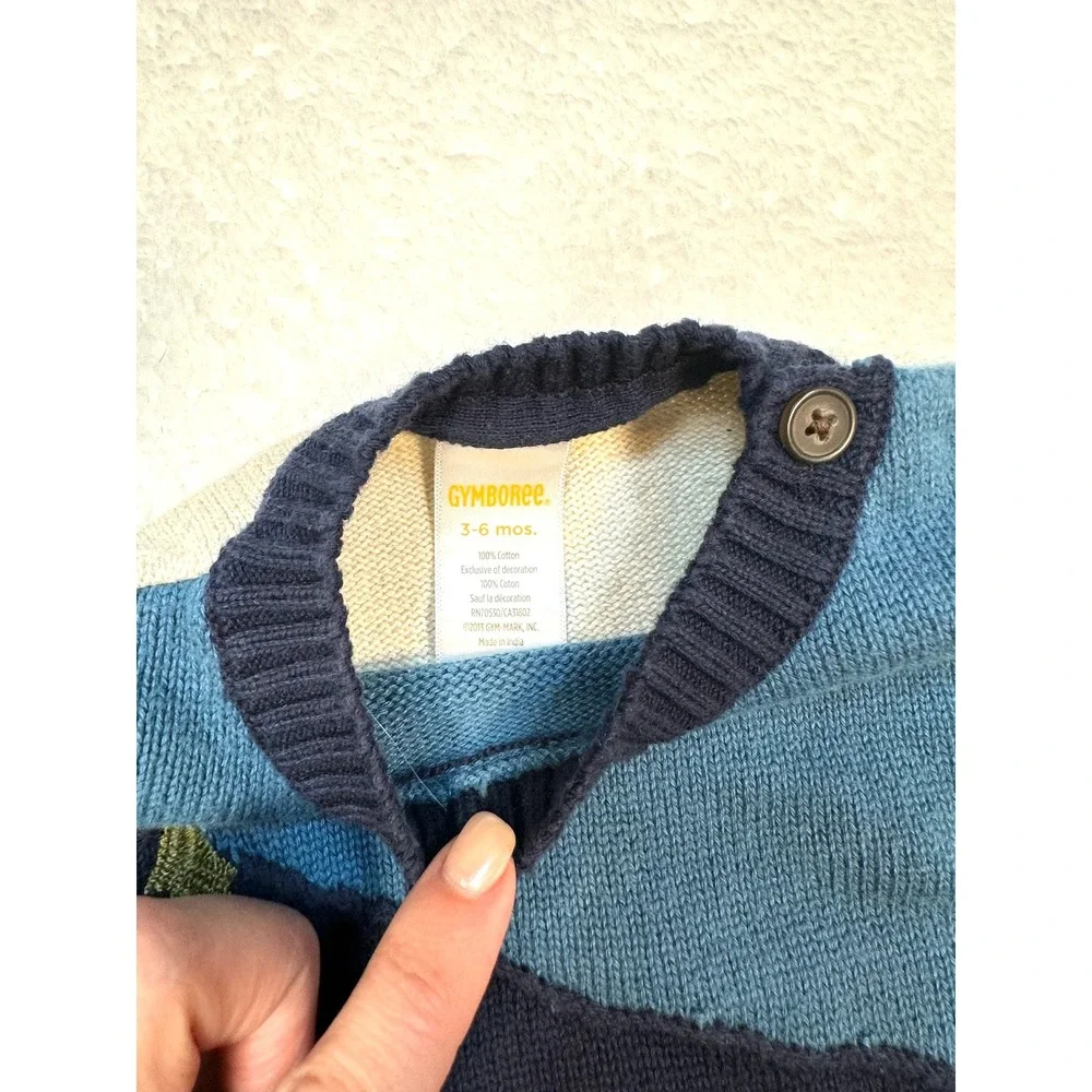 Gymboree 3-6 month boys knit crew neck sweater winter fox badger mountain‎